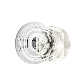 Emtek 8057-CK-US26 Diamond Crystal Door Knob Dummy Set With Ribbon & Reed Rosette Polished Chrome