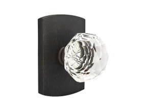 Emtek 7200-CK-MB Diamond Crystal Door Knob Privacy Set With Sandcast Bronze #4 Rosette Medium Bronze
