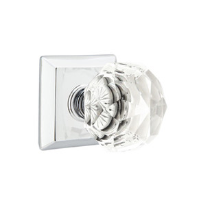 Emtek 8131-CK-US26 Diamond Crystal Door Knob Passage Set With Quincy Rosette Polished Chrome