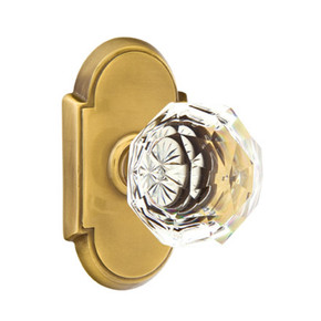 Emtek 8208-CK-US7 Diamond Crystal Door Knob Privacy Set With #8 Rosette French Antique