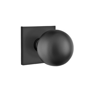Emtek 5050-OR-US19 Orb Door Knob Dummy Set With Square Rosette Flat Black