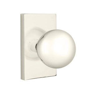 Emtek 5112-OR-US14 Orb Door Knob Passage Set With Modern Rectangular Rosette Polished Nickel