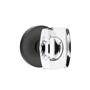 Emtek 5059-WS-US19 Windsor Door Knob Dummy Set With Disk Rosette Flat Black