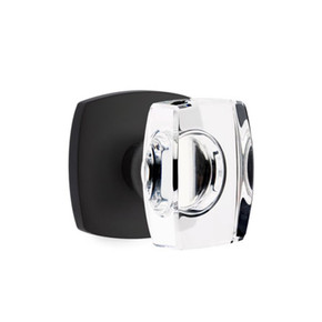 Emtek 5306-WS-US19 Windsor Door Knob Dummy Set With Urban Modern Rosette Flat Black