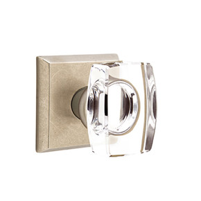 Emtek 7061-WS-TWB Windsor Crystal Door Knob Dummy Set With Sandcast Bronze #6 Rosette Tumbled White Bronze