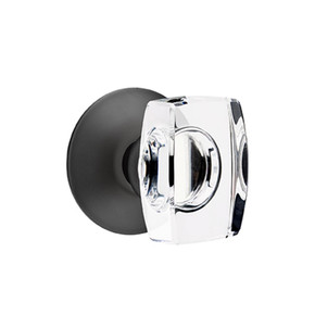 Emtek 5107-WS-US19 Windsor Door Knob Passage Set With Modern Rosette Flat Black