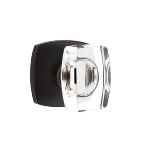 Emtek 5326-WS-US10B Windsor Door Knob Privacy Set With Urban Modern Rosette Oil Rubbed Bronze