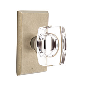 Emtek 7204-WS-TWB Windsor Crystal Door Knob Privacy Set With Sandcast Bronze #3 Rosette Tumbled White Bronze