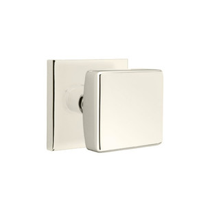 Emtek 5110-SQU-US14 Square Door Knob Passage Set With Square Rosette Polished Nickel