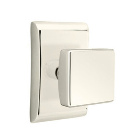 Emtek 5111-SQU-US14 Square Door Knob Passage Set With Neos Rosette Polished Nickel