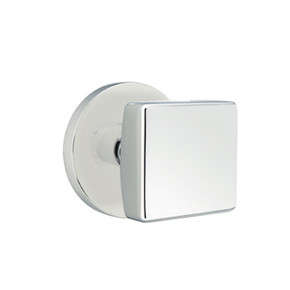 Emtek 5209-SQU-US26 Square Door Knob Privacy Set With Disk Rosette Polished Chrome