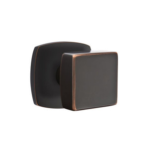 Emtek 5316-SQU-US10B Square Door Knob Passage Set With Urban Modern Rosette Oil Rubbed Bronze
