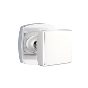 Emtek 5316-SQU-US26 Square Door Knob Passage Set With Urban Modern Rosette Polished Chrome