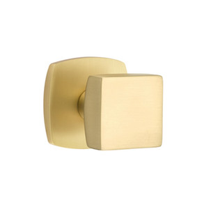 Emtek 5326-SQU-US4 Square Door Knob Privacy Set With Urban Modern Rosette Satin Brass