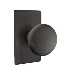 Emtek 7104-WC-MB Winchester Sandcast Bronze Door Knob Passage Set With #3 Rosette Medium Bronze