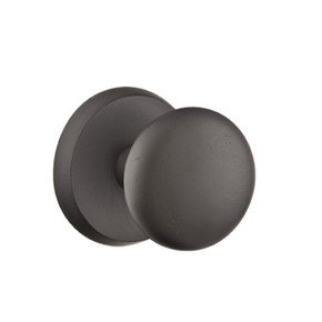 Emtek 7106-WC-FB Winchester Sandcast Bronze Door Knob Passage Set With #2 Rosette Flat Black