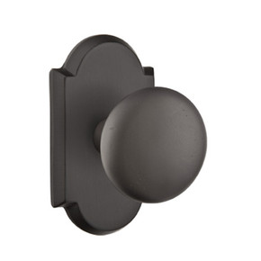 Emtek 7108-WC-FB Winchester Sandcast Bronze Door Knob Passage Set With #1 Rosette Flat Black