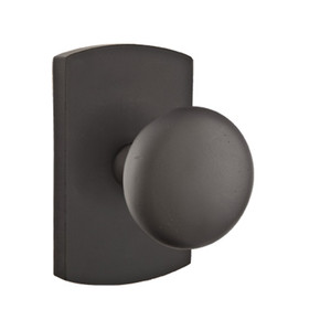 Emtek 7200-WC-FB Winchester Sandcast Bronze Door Knob Privacy Set With #4 Rosette Flat Black