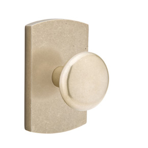 Emtek 7200-WC-TWB Winchester Sandcast Bronze Door Knob Privacy Set With #4 Rosette Tumbled White Bronze