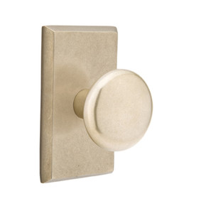 Emtek 7204-WC-TWB Winchester Sandcast Bronze Door Knob Privacy Set With #3 Rosette Tumbled White Bronze