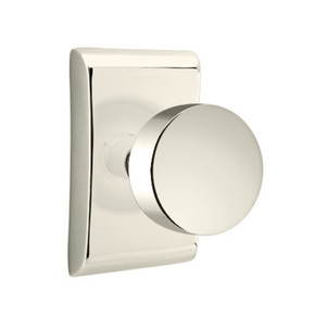 Emtek 5051-ROU-US14 Round Door Knob Dummy Set With Neos Rosette Polished Nickel