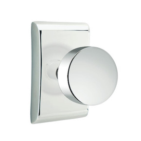 Emtek 5211-ROU-US26 Round Door Knob Privacy Set With Neos Rosette Polished Chrome