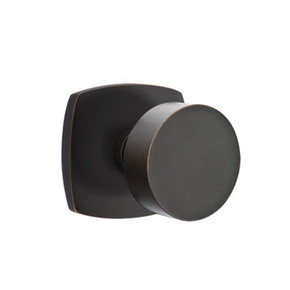 Emtek 5326-ROU-US10B Round Door Knob Privacy Set With Urban Modern Rosette Oil Rubbed Bronze