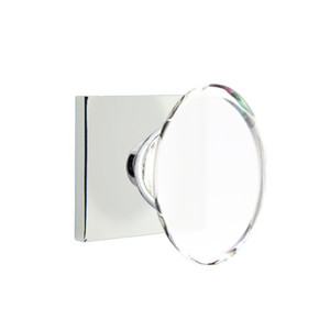 Emtek 5050-HT-US26 Hampton Door Knob Dummy Set With Square Rosette Polished Chrome