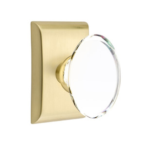 Emtek 5051-HT-US4 Hampton Door Knob Dummy Set With Neos Rosette Satin Brass