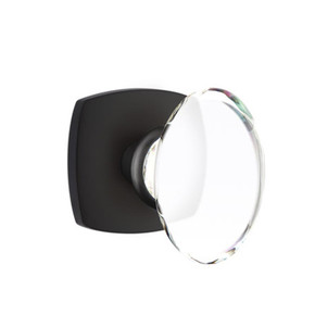 Emtek 5306-HT-US19 Hampton Door Knob Dummy Set With Urban Modern Rosette Flat Black