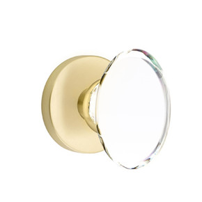 Emtek 5109-HT-US4 Hampton Door Knob Passage Set With Disk Rosette Satin Brass