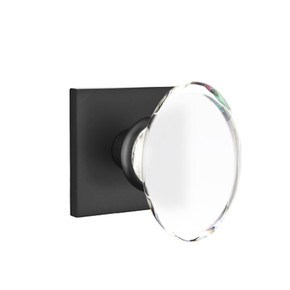 Emtek 5110-HT-US19 Hampton Door Knob Passage Set With Square Rosette Flat Black