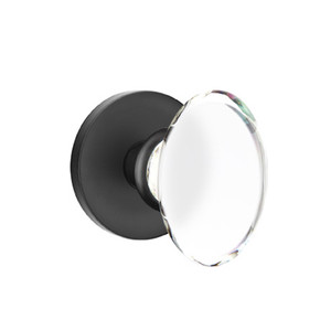 Emtek 5209-HT-US19 Hampton Door Knob Privacy Set With Disk Rosette Flat Black