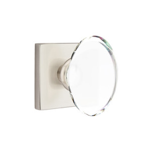 Emtek 5210-HT-US15 Hampton Door Knob Privacy Set With Square Rosette Satin Nickel