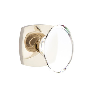 Emtek 5326-HT-US14 Hampton Door Knob Privacy Set With Urban Modern Rosette Polished Nickel