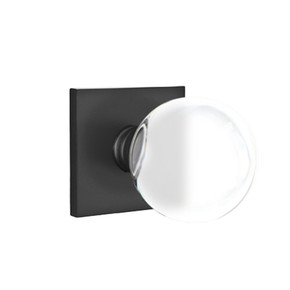 Emtek 5050-BL-US19 Bristol Door Knob Dummy Set With Square Rosette Flat Black