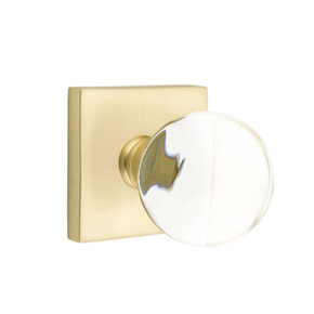 Emtek 5050-BL-US4 Bristol Door Knob Dummy Set With Square Rosette Satin Brass