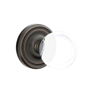 Emtek 8050-BL-US10B Bristol Crystal Door Knob Dummy Set With Regular Rosette Oil Rubbed Bronze