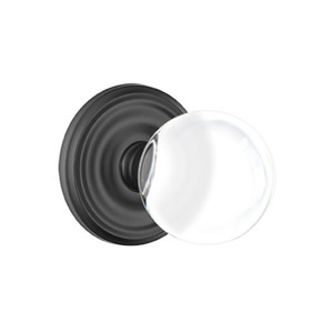 Emtek 8050-BL-US19 Bristol Crystal Door Knob Dummy Set With Regular Rosette Flat Black