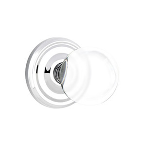Emtek 8050-BL-US26 Bristol Crystal Door Knob Dummy Set With Regular Rosette Polished Chrome