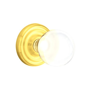 Emtek 8050-BL-US3 Bristol Crystal Door Knob Dummy Set With Regular Rosette Polished Brass