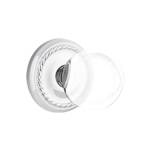 Emtek 8051-BL-US26 Bristol Crystal Door Knob Dummy Set With Rope Rosette Polished Chrome
