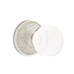 Emtek 8056-BL-US15 Bristol Crystal Door Knob Dummy Set With Lancaster Rosette Satin Nickel