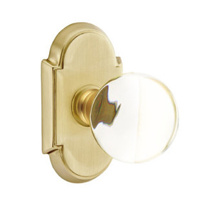 Emtek 8058-BL-US4 Bristol Crystal Door Knob Dummy Set With #8 Rosette Satin Brass