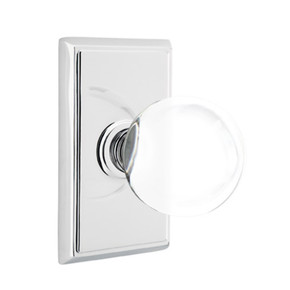 Emtek 8521-BL-US26 Bristol Crystal Door Knob Dummy Set With Rectangular Rosette Polished Chrome