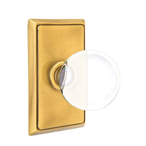 Emtek 8521-BL-US7 Bristol Crystal Door Knob Dummy Set With Rectangular Rosette French Antique