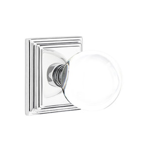 Emtek 8561-BL-US26 Bristol Crystal Door Knob Dummy Set With Wilshire Rosette Polished Chrome