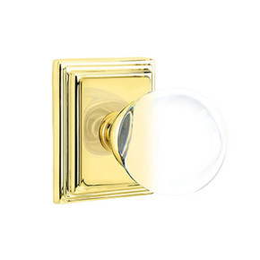Emtek 8561-BL-US3 Bristol Crystal Door Knob Dummy Set With Wilshire Rosette Polished Brass