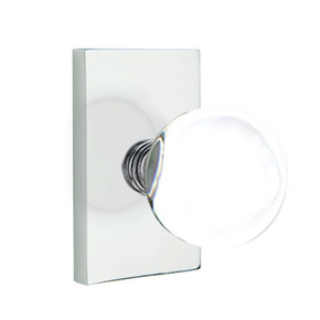 Emtek 5112-BL-US26 Bristol Door Knob Passage Set With Modern Rectangular Rosette Polished Chrome