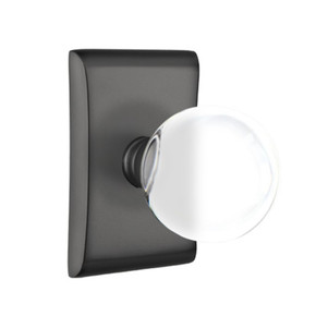 Emtek 5211-BL-US19 Bristol Door Knob Privacy Set With Neos Rosette Flat Black